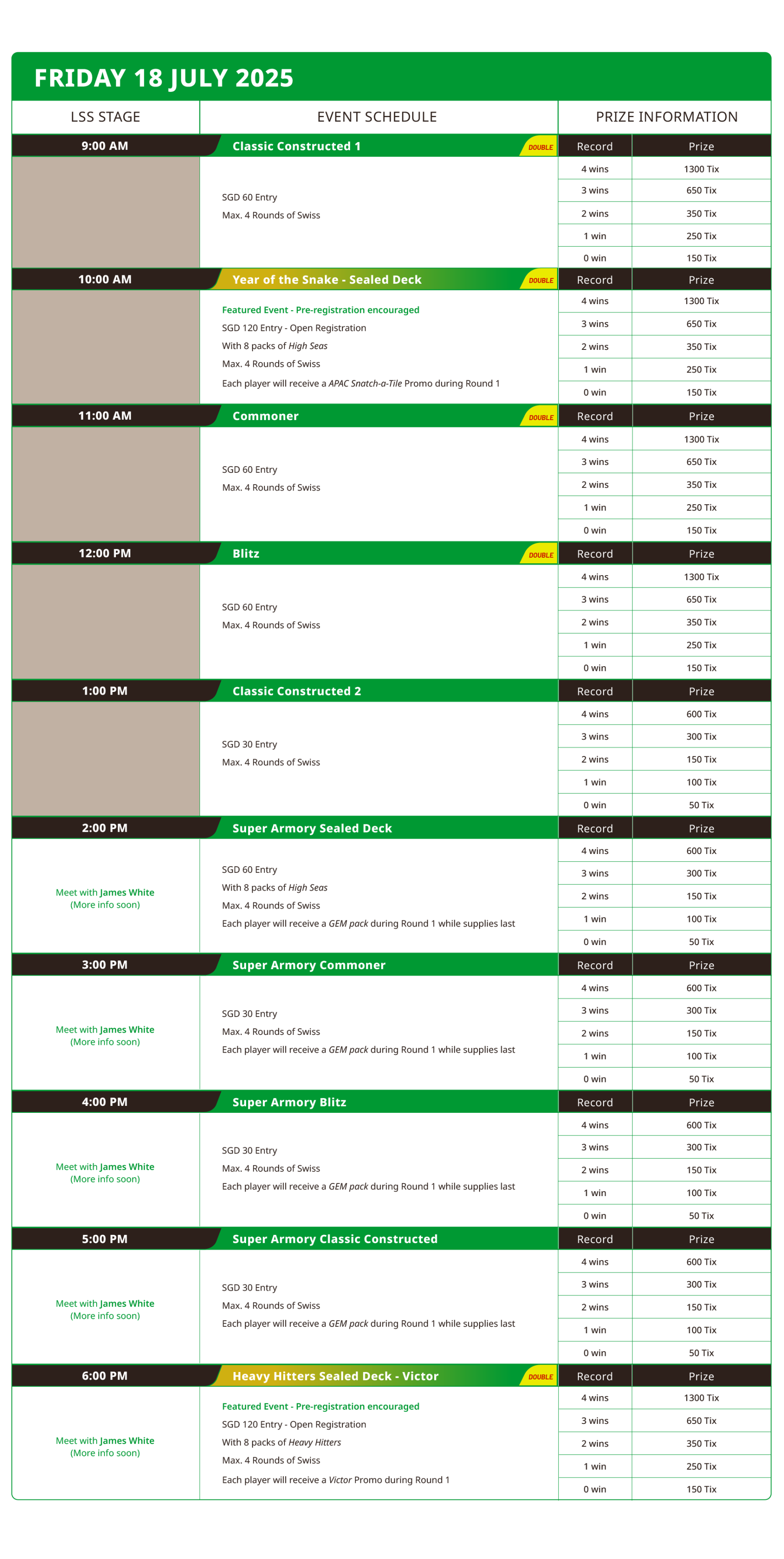 Friday side events schedule - World Tour 2025