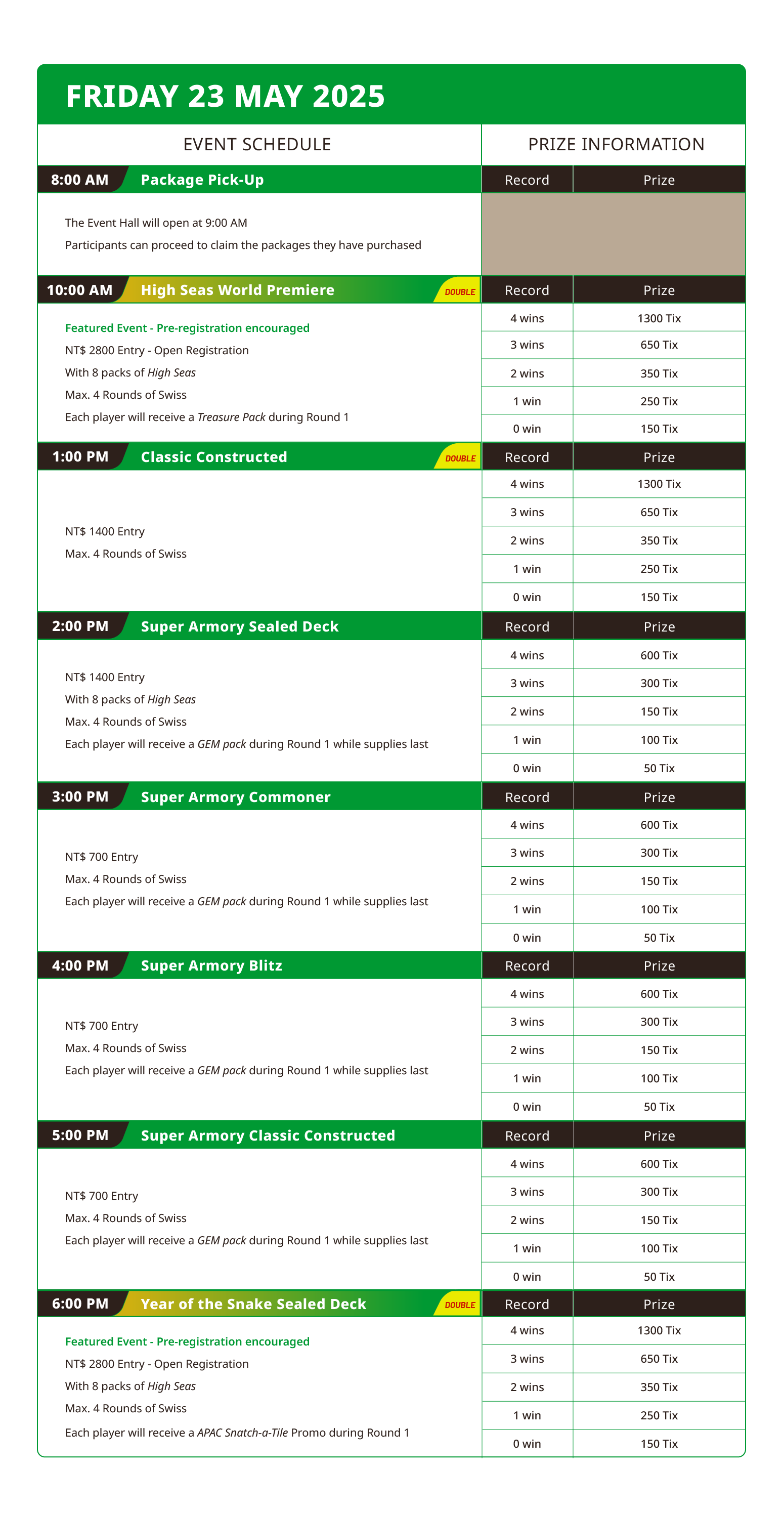 Friday side events schedule - World Tour 2025