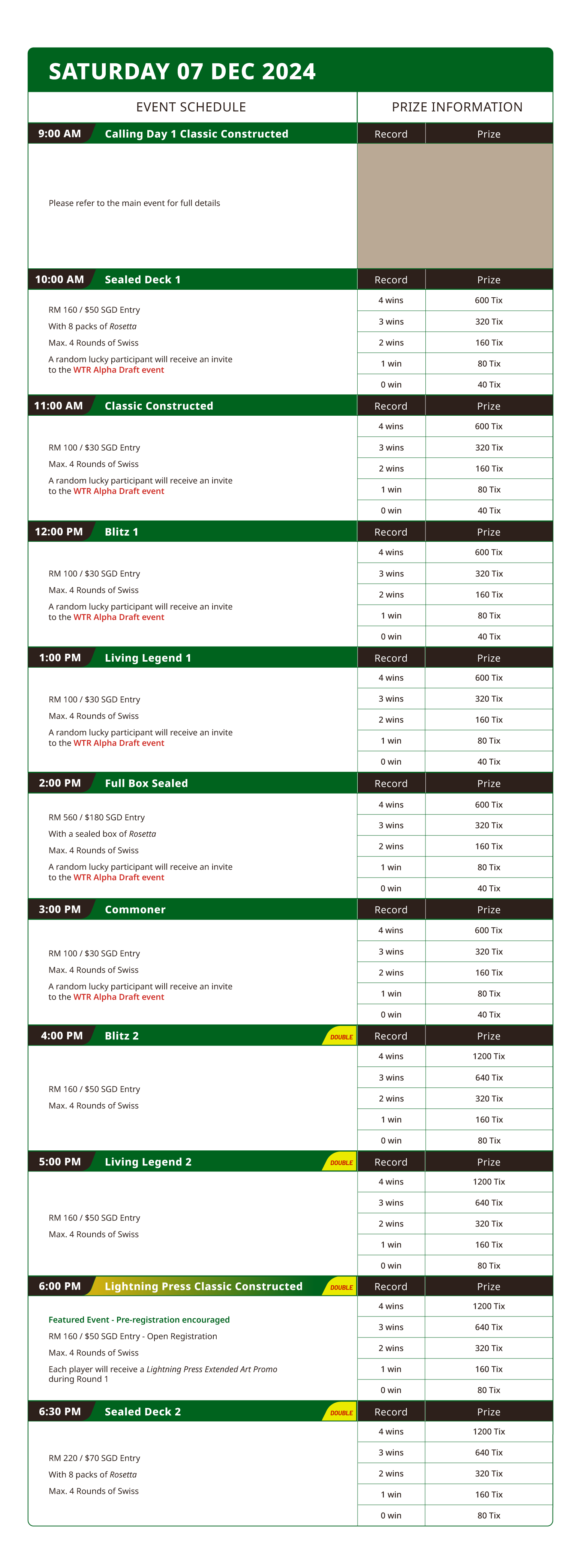 Saturday side events schedule for Calling KL 2024